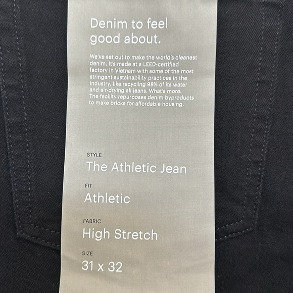 NEW EVERLANE The Athletic 4-Way Stretch Organic Jean in Black Size 31 x 32 - Picture 7 of 8